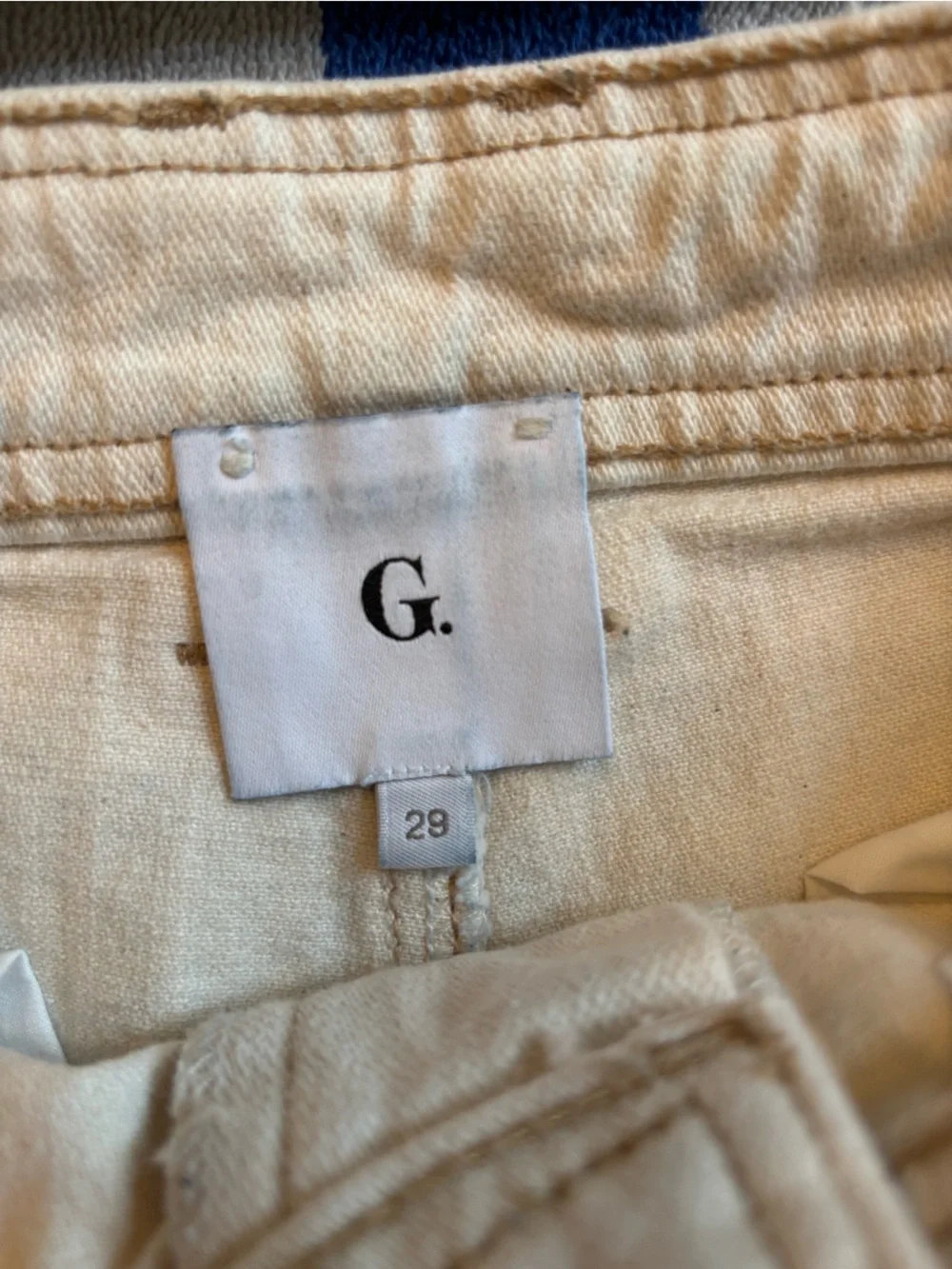 G. Label Wide Leg Cream Denim Jeans. Size 29 - Picture 8 of 10
